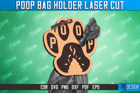 Poop Bag Holder Bundle | Dog Walking Accessories | Silhouette Dog | CNC File SVG Fly Design 