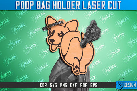 Poop Bag Holder Bundle | Dog Walking Accessories | Silhouette Dog | CNC File SVG Fly Design 