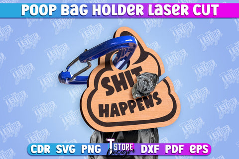 Poop Bag Holder Bundle | Dog Walking Accessories | Silhouette Dog | CNC File SVG The T Store Design 