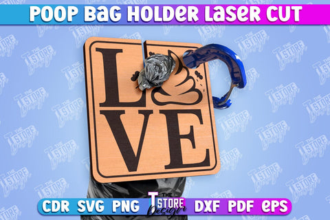 Poop Bag Holder Bundle | Dog Walking Accessories | Silhouette Dog | CNC File SVG The T Store Design 