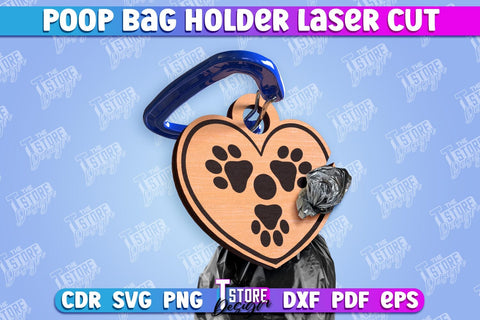 Poop Bag Holder Bundle | Dog Walking Accessories | Silhouette Dog | CNC File SVG The T Store Design 