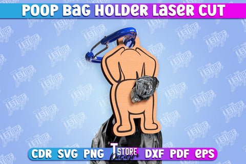 Poop Bag Holder Bundle | Dog Walking Accessories | Silhouette Dog | CNC File SVG The T Store Design 