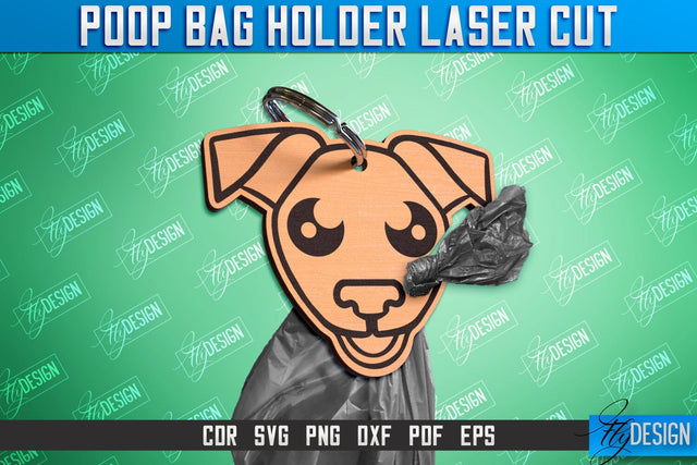 Poop Bag Holder | Dog Walking Accessories | Silhouette Dog | CNC File SVG Fly Design 