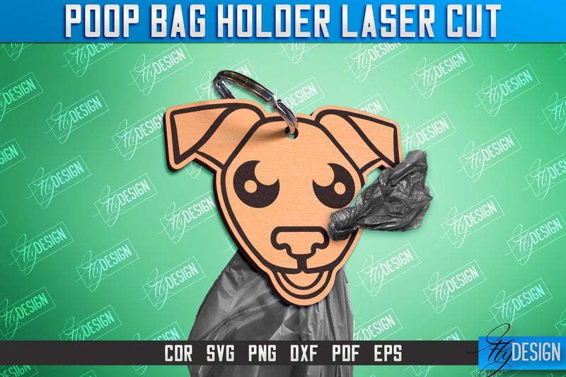 Poop Bag Holder | Dog Walking Accessories | Silhouette Dog | CNC File SVG Fly Design 