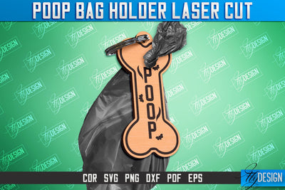 Poop Bag Holder | Dog Walking Accessories | Silhouette Dog | CNC File SVG Fly Design 