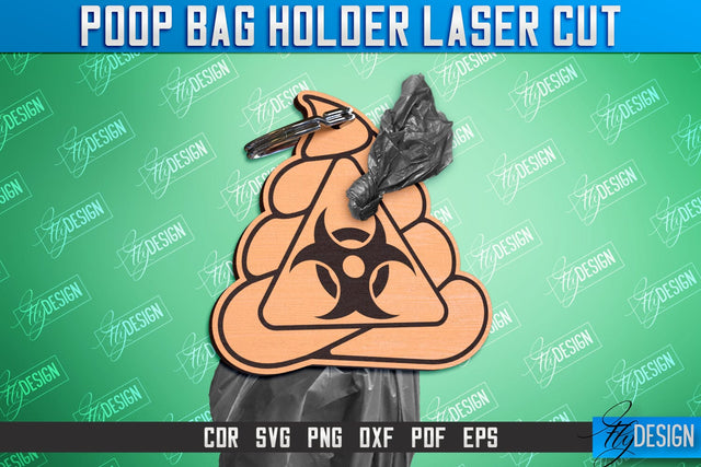 Poop Bag Holder | Dog Walking Accessories | Silhouette Dog | CNC File SVG Fly Design 