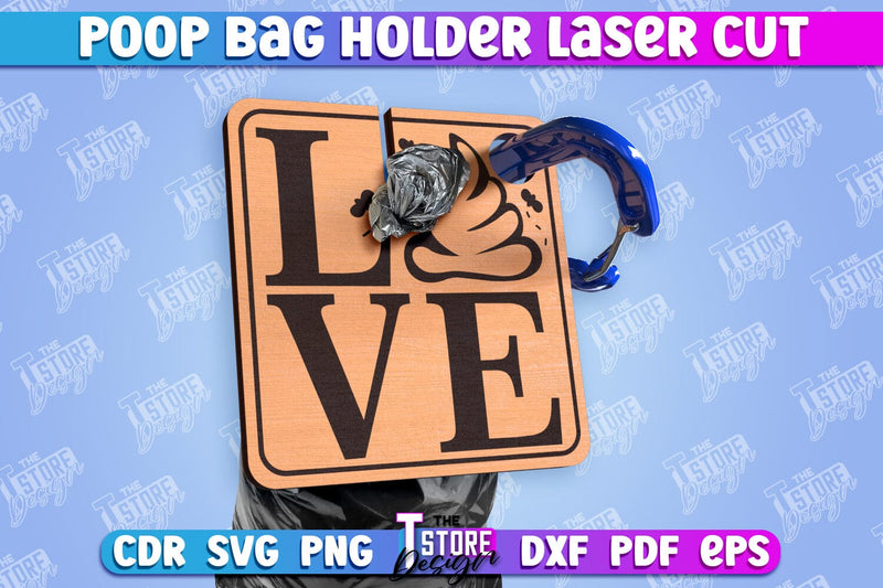 Poop Bag Holder | Dog Walking Accessories | Silhouette Dog | CNC File SVG The T Store Design 
