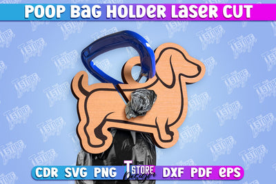 Poop Bag Holder | Dog Walking Accessories | Silhouette Dog | CNC File SVG The T Store Design 