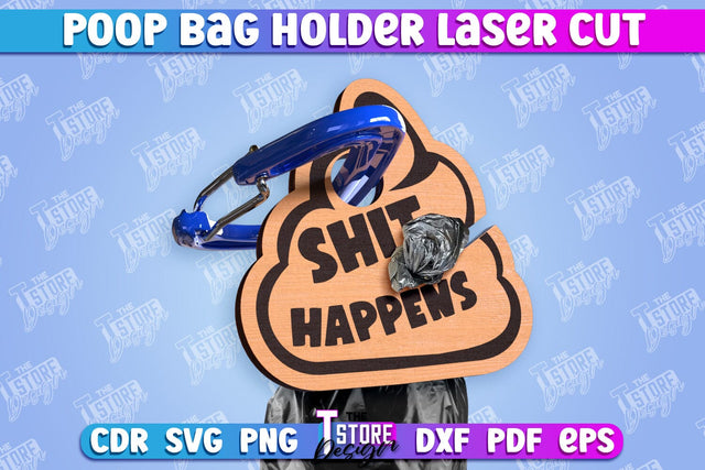 Poop Bag Holder | Dog Walking Accessories | Silhouette Dog | CNC File SVG The T Store Design 