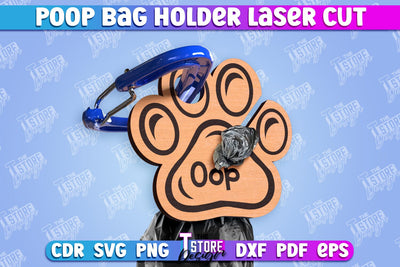 Poop Bag Holder | Dog Walking Accessories | Silhouette Dog | CNC File SVG The T Store Design 