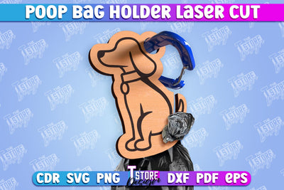 Poop Bag Holder | Dog Walking Accessories | Silhouette Dog | CNC File SVG The T Store Design 
