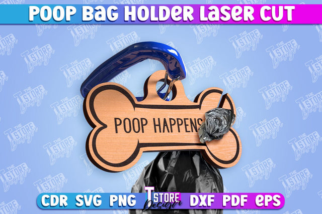 Poop Bag Holder | Dog Walking Accessories | Silhouette Dog | CNC File SVG The T Store Design 
