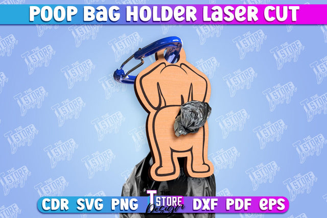 Poop Bag Holder | Dog Walking Accessories | Silhouette Dog | CNC File SVG The T Store Design 