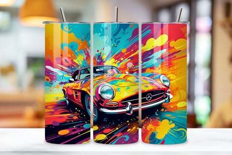 Pop Art Cars Tumbler Sublimation Design, 20oz Tumbler Wrap, Cars Tumbler Wrap Bundle, 20oz Skinny Tumbler Wrap, 20 oz Tumbler Png Sublimation Design, Digital Instant Download Sublimation FloridPrintables 