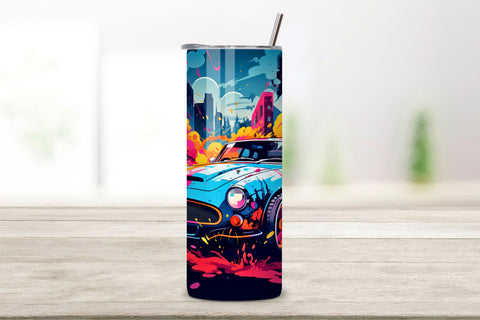 Pop Art Cars Tumbler Sublimation Wrap, 20oz PNG, Cars Tumbler Wrap Bundle, 20oz Skinny Tumbler Wrap, 20 oz Tumbler Png Sublimation Design, Digital Instant Download Sublimation FloridPrintables 