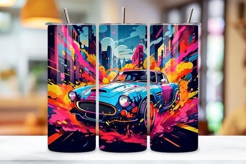 Pop Art Cars Tumbler Sublimation Wrap, 20oz PNG, Cars Tumbler Wrap Bundle, 20oz Skinny Tumbler Wrap, 20 oz Tumbler Png Sublimation Design, Digital Instant Download Sublimation FloridPrintables 