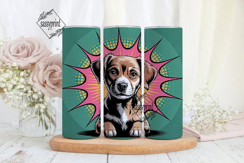 Pop Art Dog 20oz Tumbler Wrap Sublimation sassyprint 