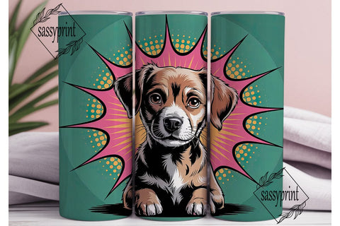 Pop Art Dog 20oz Tumbler Wrap Sublimation sassyprint 
