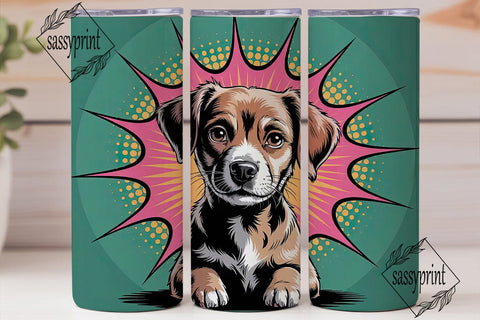 Pop Art Dog 20oz Tumbler Wrap Sublimation sassyprint 