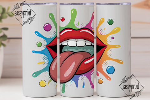 Pop Art Lips 20oz Tumbler Wrap Sublimation sassyprint 