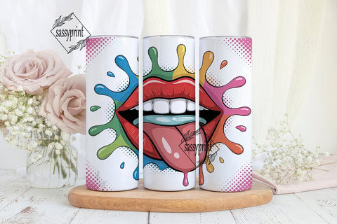 Pop Art Lips 20oz Tumbler Wrap Sublimation sassyprint 
