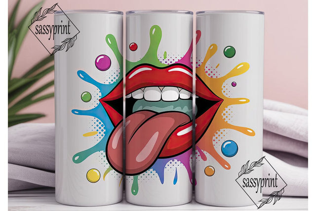Pop Art Lips 20oz Tumbler Wrap Sublimation sassyprint 