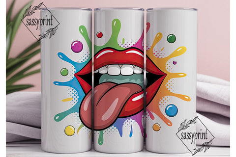 Pop Art Lips 20oz Tumbler Wrap Sublimation sassyprint 