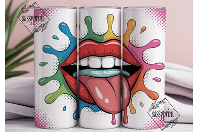Pop Art Lips 20oz Tumbler Wrap Sublimation sassyprint 