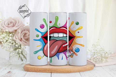 Pop Art Lips 20oz Tumbler Wrap Sublimation sassyprint 