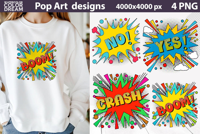 Pop Art Sublimation Design | Comic Book Sublimation Sublimation WatercolorColorDream 
