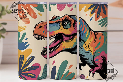 Pop Art T-Rex 20oz Tumbler Wrap Sublimation sassyprint 
