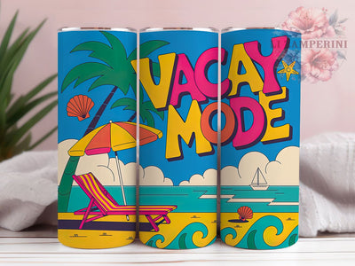 Pop Art Vacay 20oz Tumbler Wrap, Beach Vacay Mode, Vacation Sublimation Design, Colorful Pop Art PNG, 20oz Tumbler Wrap, Summer Vibes Sublimation, Retro Pop Art Style Sublimation Li Zamperini 