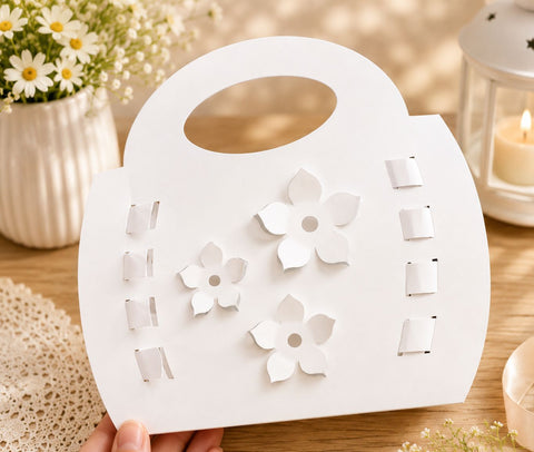 Pop Up Gift Bag Template SVG - No Glue Paper Purse Cut File - 3D Party Favor Box - Wedding Bonbonniere for Cricut Silhouette SVG DreamingSVG 
