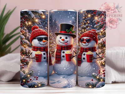 Popcorn Snowmen 20oz Tumbler, Popcorn Snowman PNG, Popcorn Tumbler Sub, Cute Snowmen Wrap, Movie Night Xmas, Popcorn Winter Cup, Funny Snowman PNG, Snack Snowman Sub Sublimation Li Zamperini 