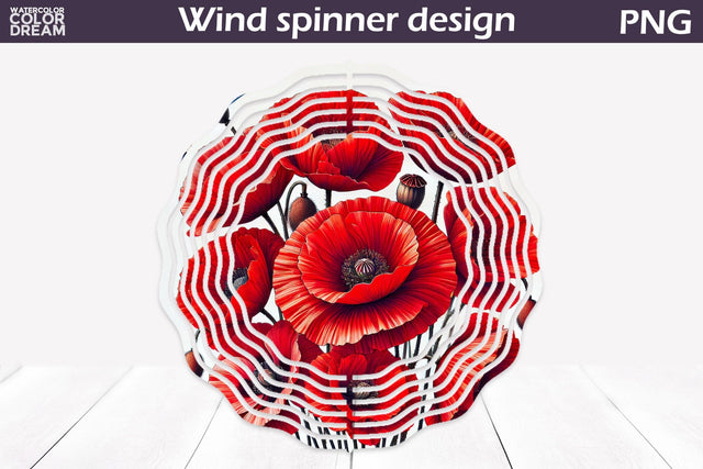 Poppies Wind Spinner Sublimation WatercolorColorDream 