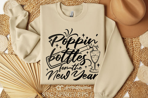 Poppin' bottles for the year Svg, New Year Svg, New Year End Svg, New Year Clipart SVG Artinrhythm shop 