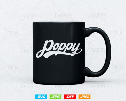 Poppy Retro Style Fathers Day Svg, Pappy Papa Grandpa Vintage T shirt Design Png Gift, Fatherhood Svg, Parents Day Svg, Grandparent Day Svg SVG DesignDestine 