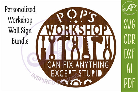 Pop’s Workshop Sign SVG Funny Garage, Shed and Workshop SVG APInspireddesigns 