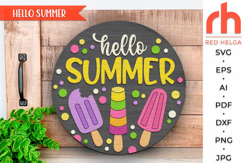 Popsicle Door Sign SVG, Summer Hanger, Ice Cream Cut File SVG RedHelgaArt 