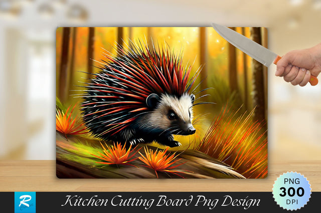 Porcupine Background Cutting Board Sublimation Regulrcrative 