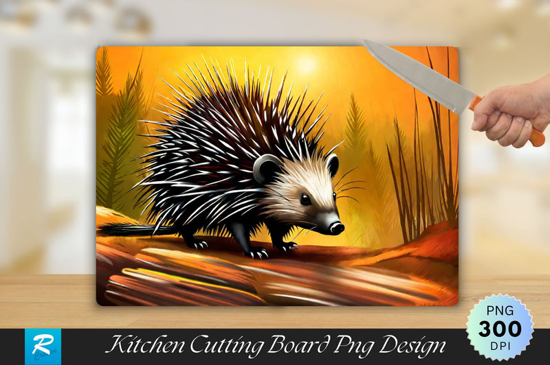 Porcupine Background Cutting Board Sublimation Regulrcrative 