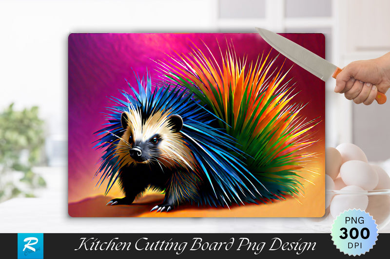 Porcupine Background Cutting Board Sublimation Regulrcrative 