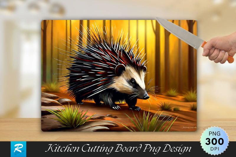 Porcupine Background Cutting Board Sublimation Regulrcrative 