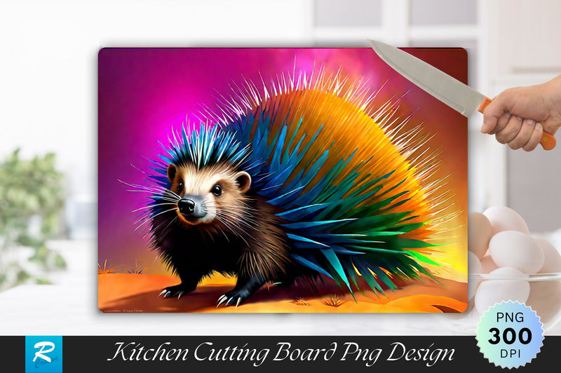 Porcupine Background Cutting Board Sublimation Regulrcrative 