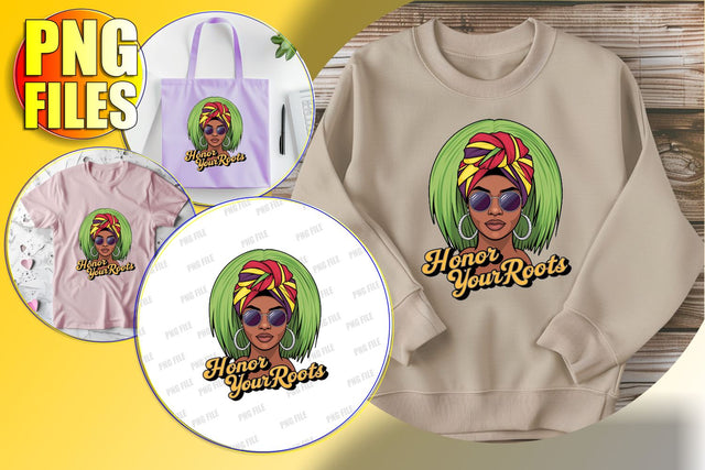 Portrait Afro Woman Quote Clipart PNG Sublimation afrosvg 