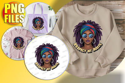 Portrait Afro Woman with Quote PNG Clipart Sublimation afrosvg 