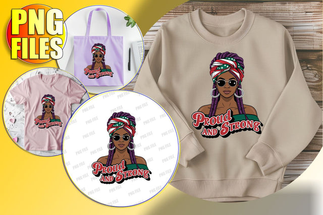 Portrait Afro Woman with Quote PNG Clipart Sublimation afrosvg 