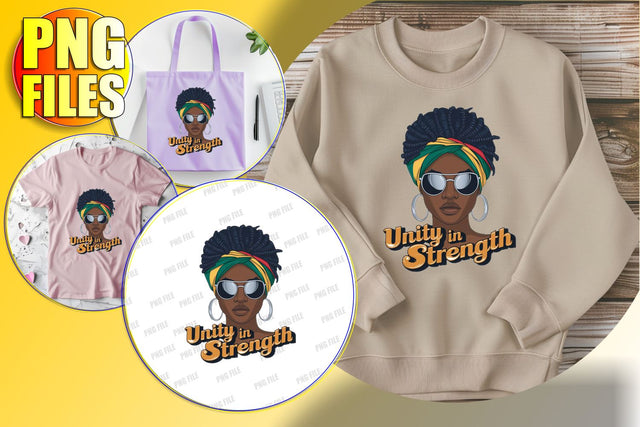 Portrait of Afro Woman with Quote PNG Sublimation afrosvg 