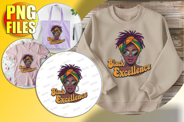 Portrait of Afro Woman with Quote PNG Sublimation afrosvg 