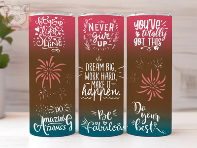 Positive Affirmation 20oz Tumbler Png, Straight & Tapered Tumbler Png, Inspirational Quotes Tumbler Png, Digital Download PNG Sublimation Lara' s Designs 